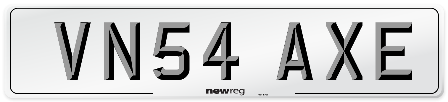 VN54 AXE Number Plate from New Reg